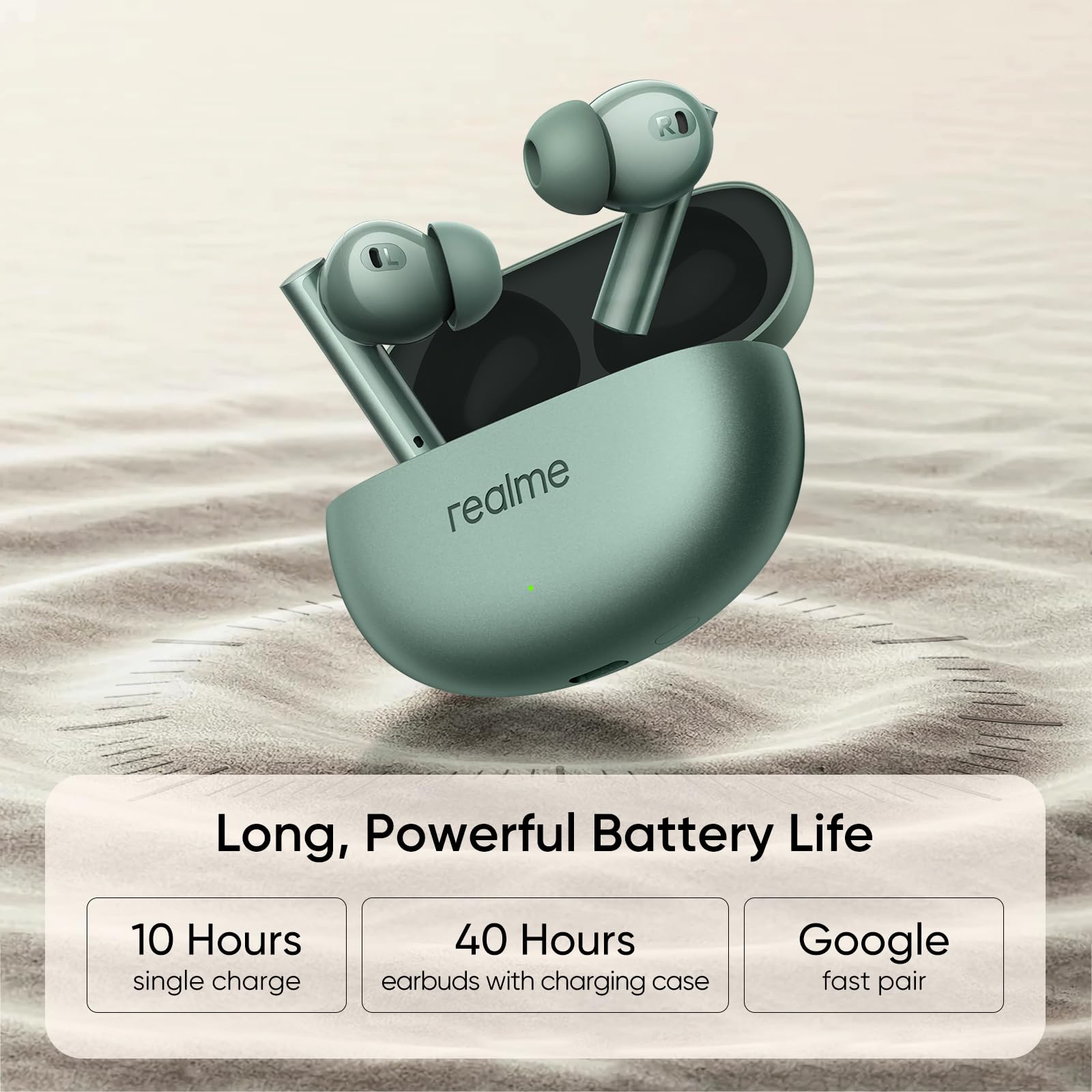 Foto 6 | Auriculares Intraurales Realme Buds Air 6 Tws Driver De 12,4 Mm, Color Verde Bosque - Venta Internacional.