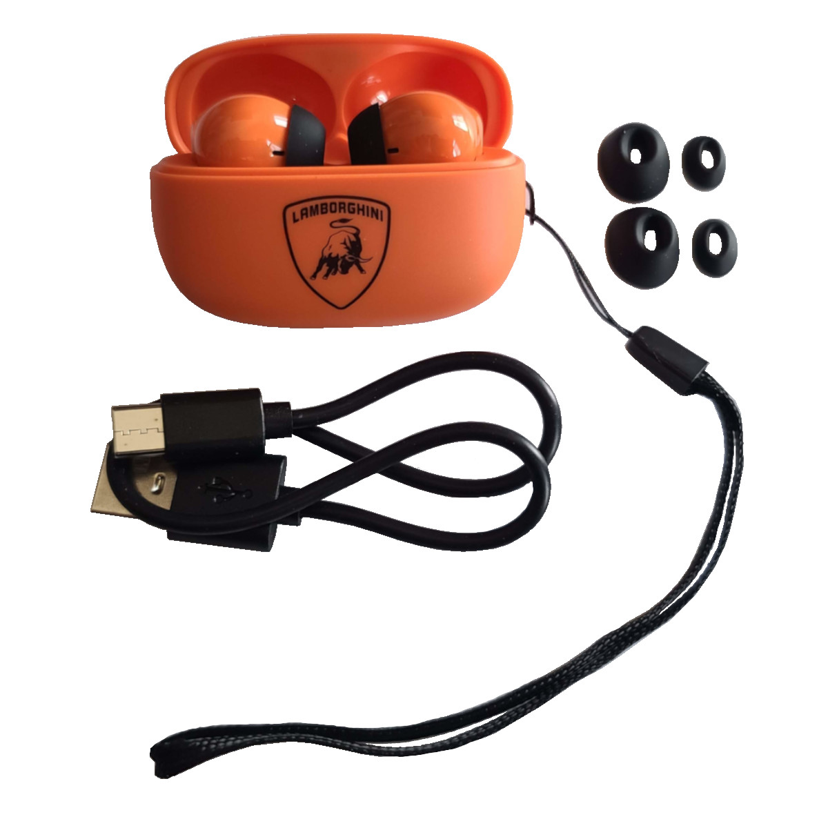 Foto 4 pulgar | Audifonos Lamborghini Bud Mini Tws Bluetooth Color Naranja