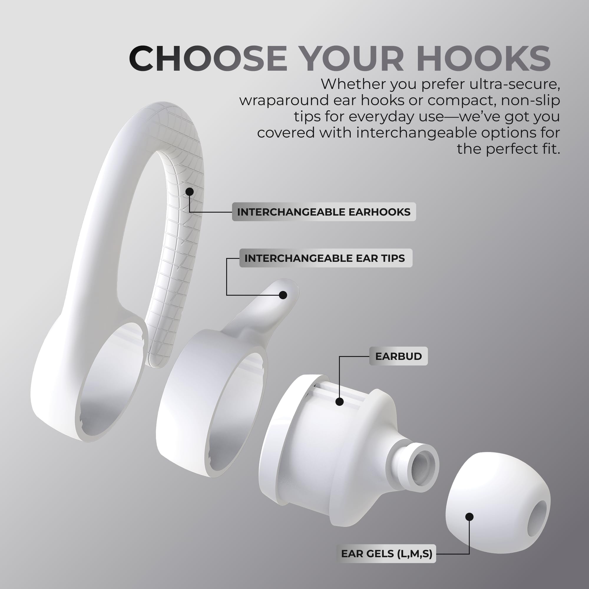 Foto 6 pulgar | Auriculares Inalámbricos Bluetooth Coby, Ganchos Intercambiables, Blancos - Venta Internacional.
