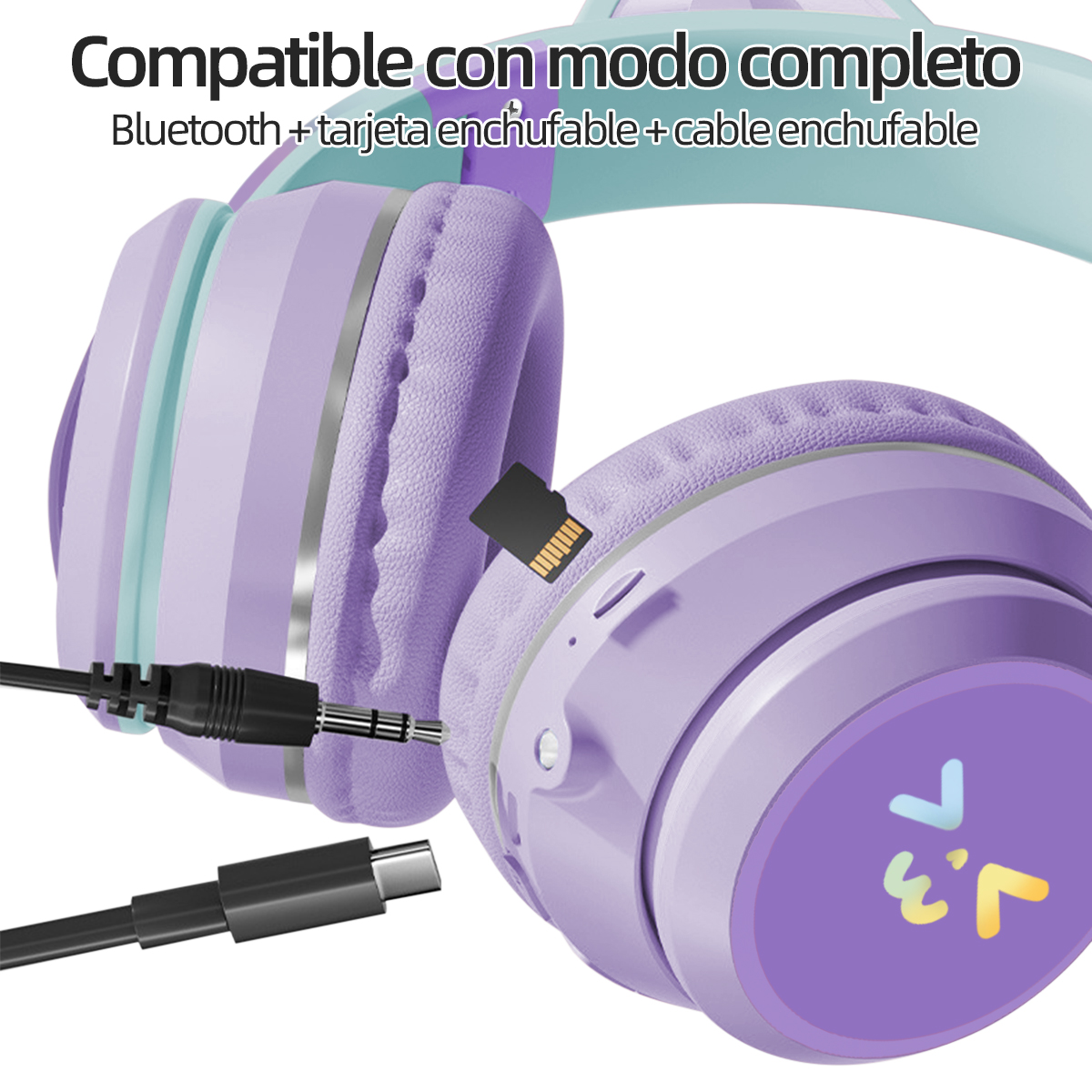 Foto 6 pulgar | Auriculares Inalámbricos Bluetooth Cat Ear Krios Para Niños