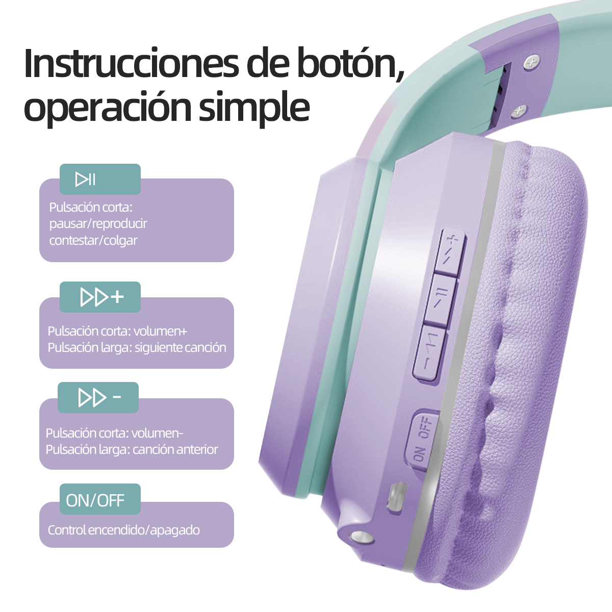 Foto 7 pulgar | Auriculares Inalámbricos Bluetooth Cat Ear Krios Para Niños
