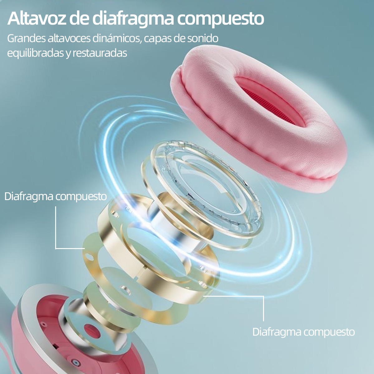 Foto 3 pulgar | Auriculares Inalámbricos Bluetooth Cat Ear Krios Para Niños