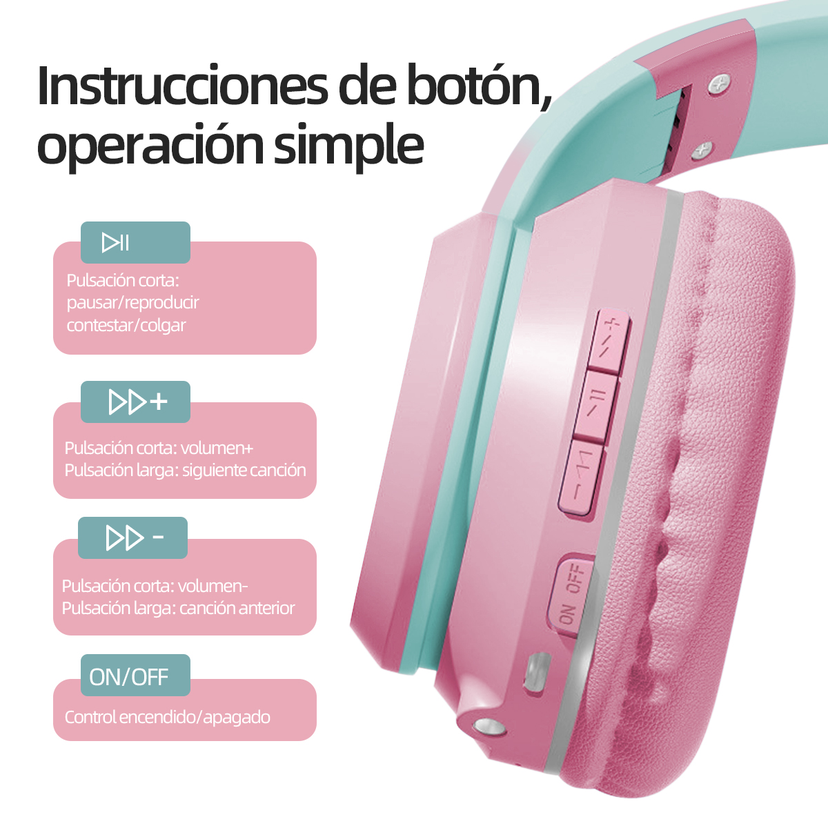 Foto 7 pulgar | Auriculares Inalámbricos Bluetooth Cat Ear Krios Para Niños