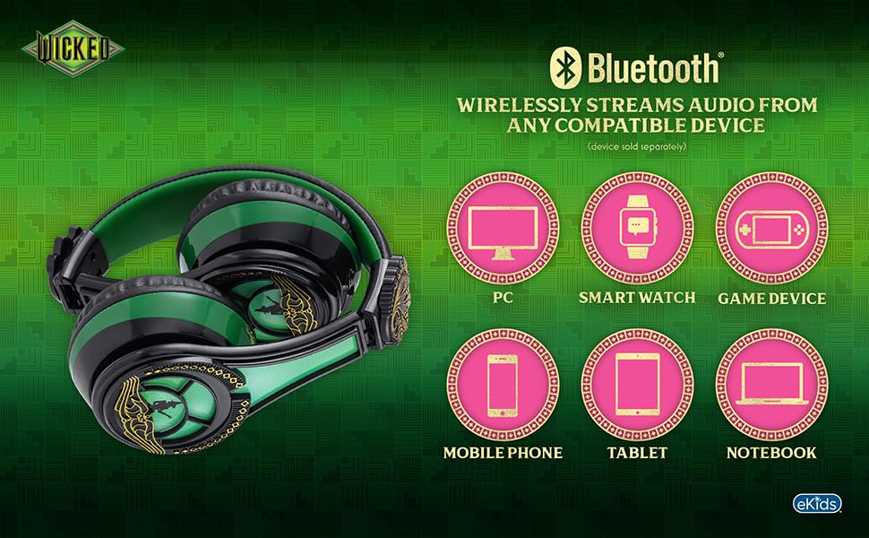 Foto 6 pulgar | Auriculares Bluetooth Ekids Wicked Elphaba Con Micrófono - Venta Internacional.