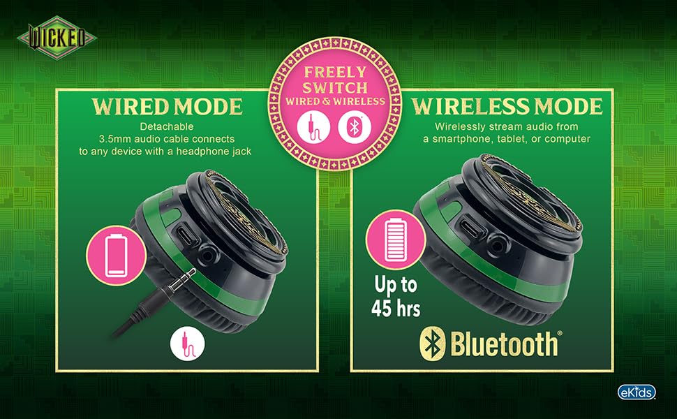 Foto 6 | Auriculares Bluetooth Ekids Wicked Elphaba Con Micrófono - Venta Internacional.