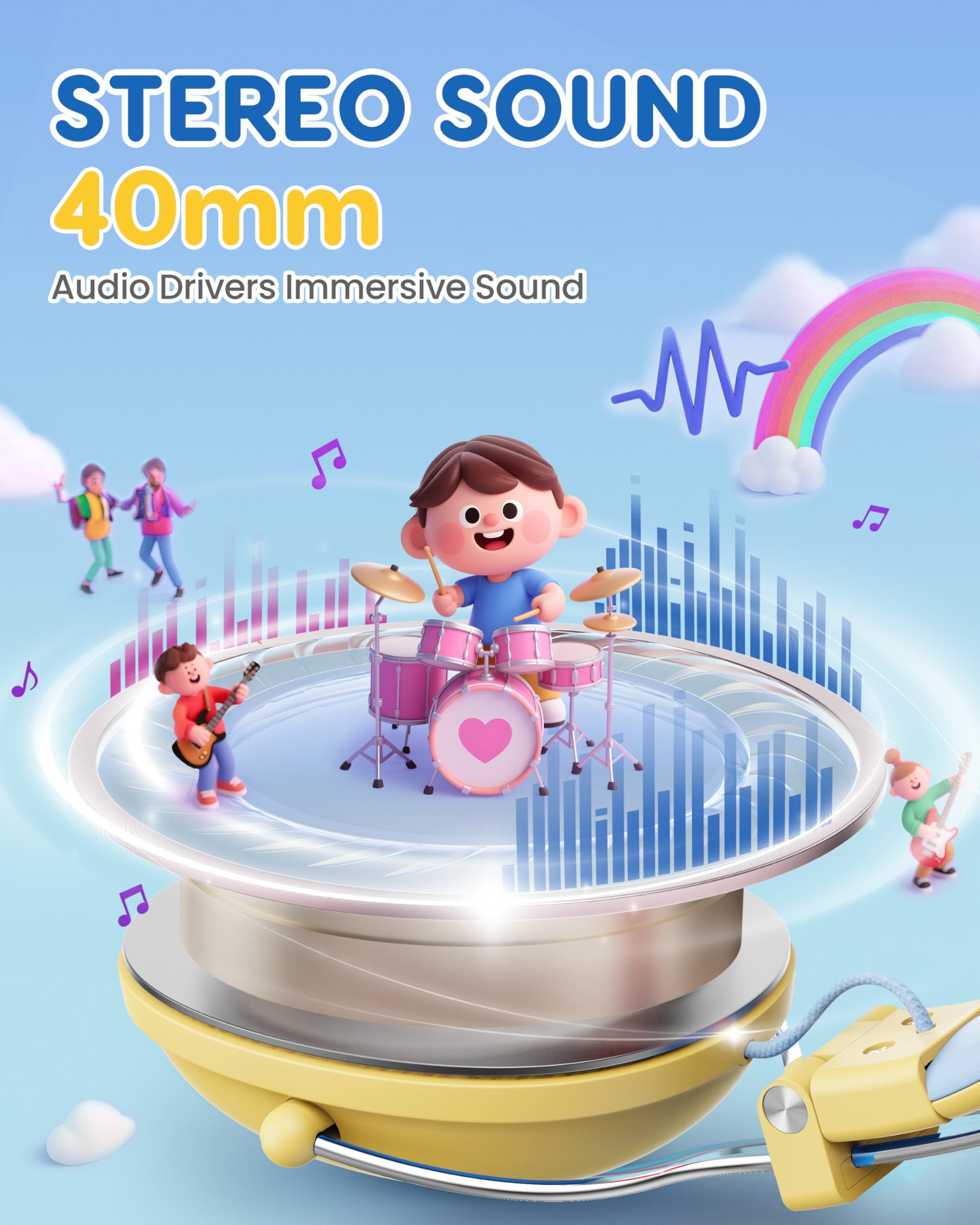 Foto 3 | Auriculares Awatrue Kids Wired Para Niños Pequeños Con Límite De Volumen De 74/85 Db - Venta Internacional.