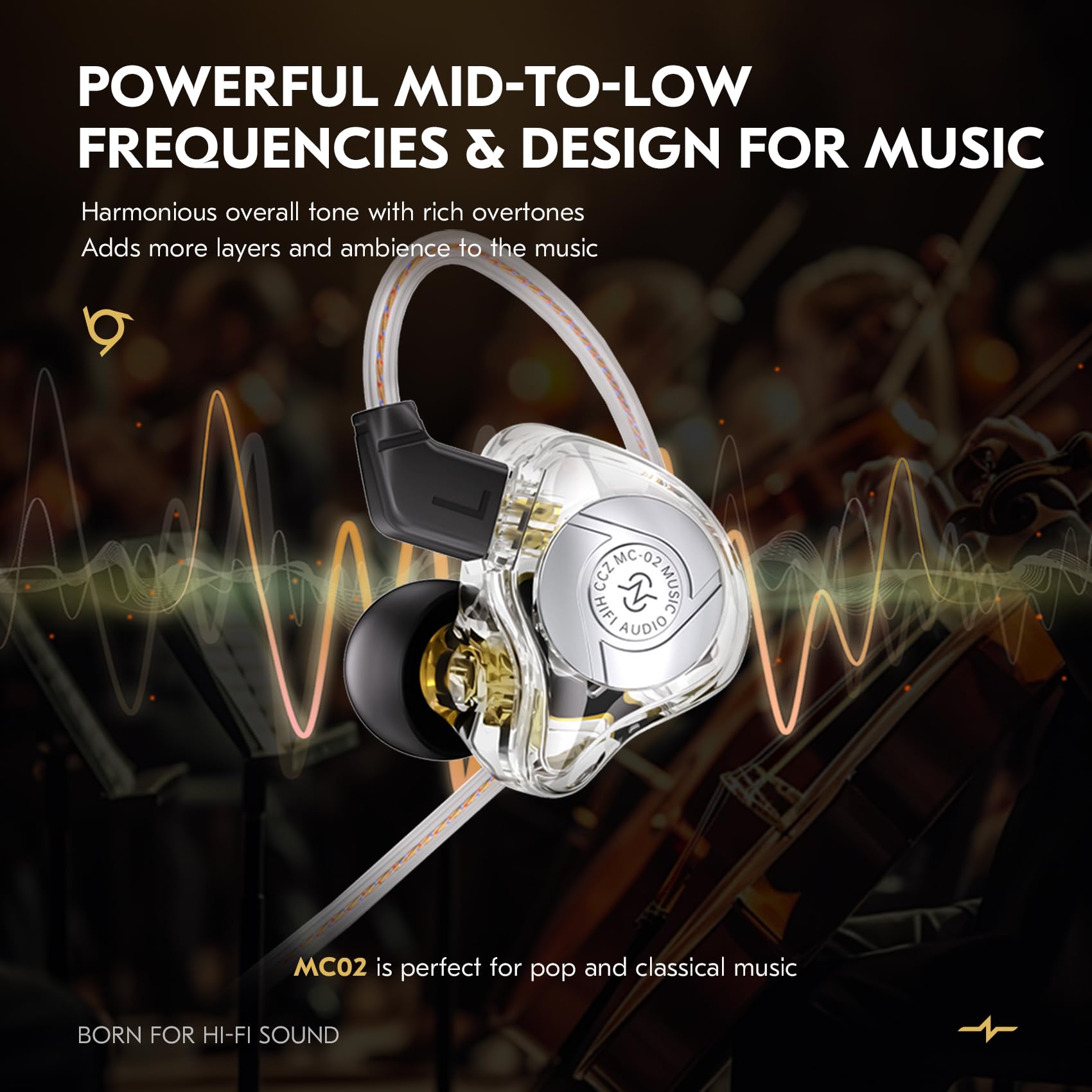 Foto 5 | Auriculares Intraurales Ccz Mc02 Aura Hifi Con Cable Y Micrófono Negros - Venta Internacional.