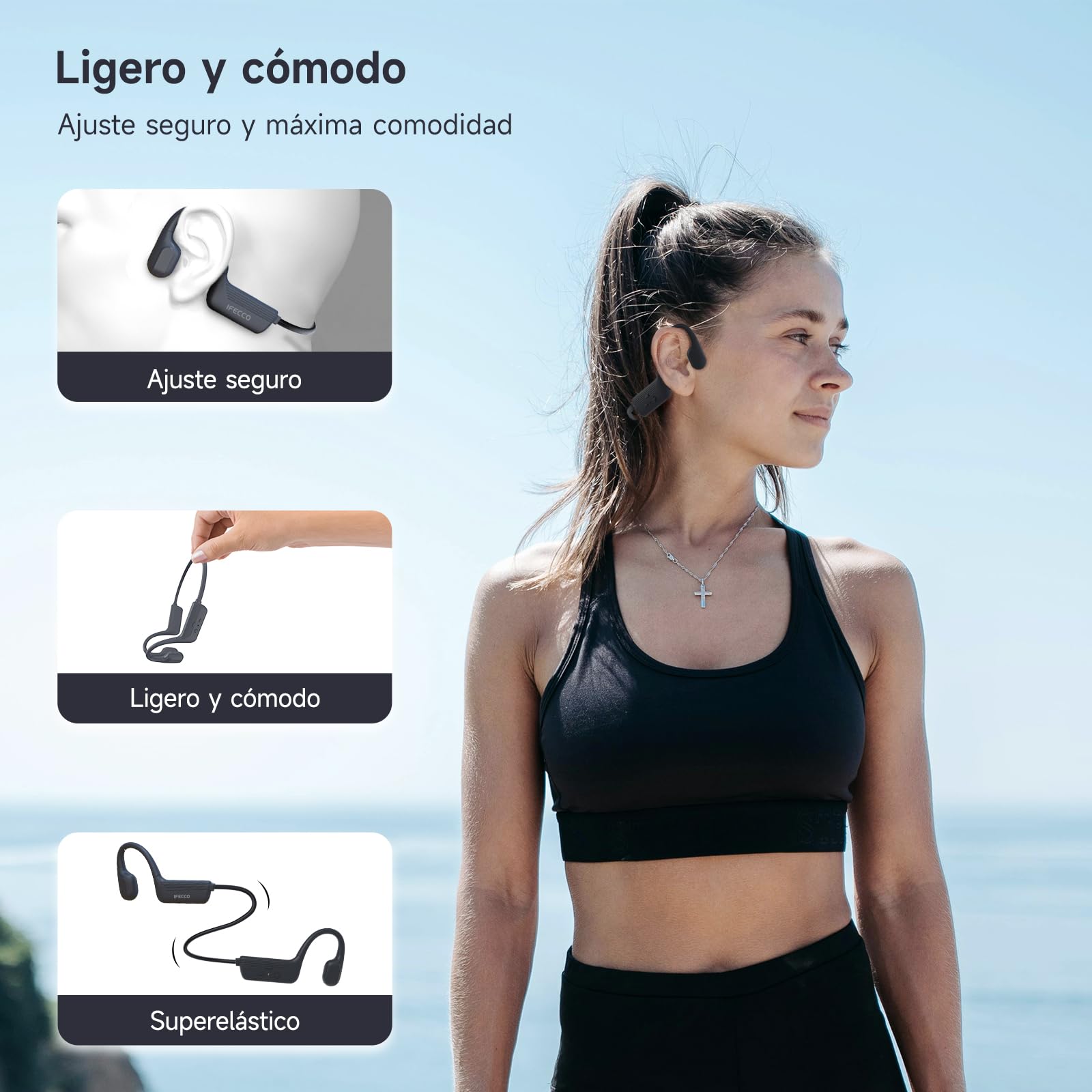 Foto 4 pulgar | Auriculares Impermeables De Conducción Ósea Ifecco Para Natación - Venta Internacional.