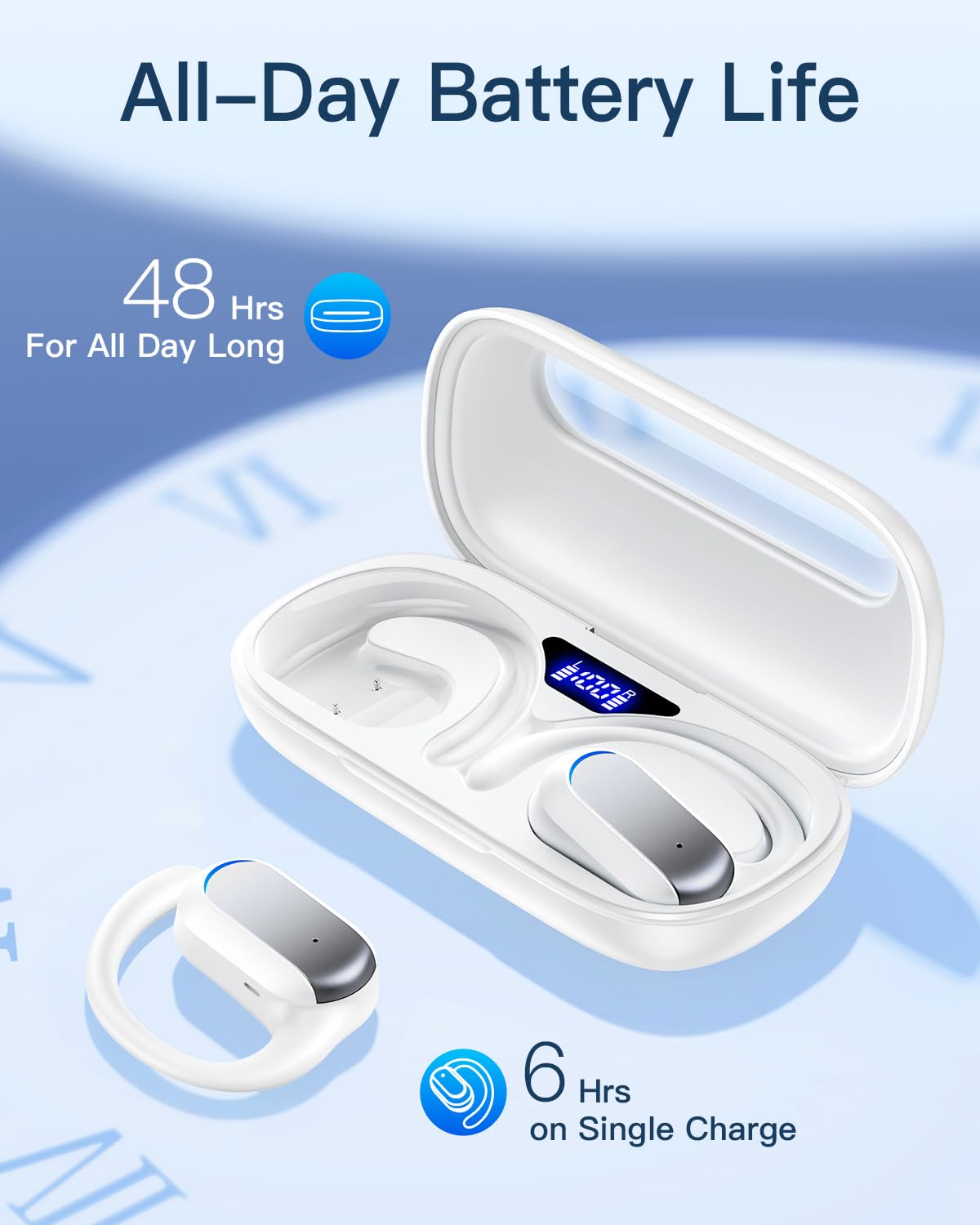 Foto 3 pulgar | Auriculares Abiertos Tagry S64 Bluetooth 5.4 48 Horas  Color Blanco - Venta Internacional.