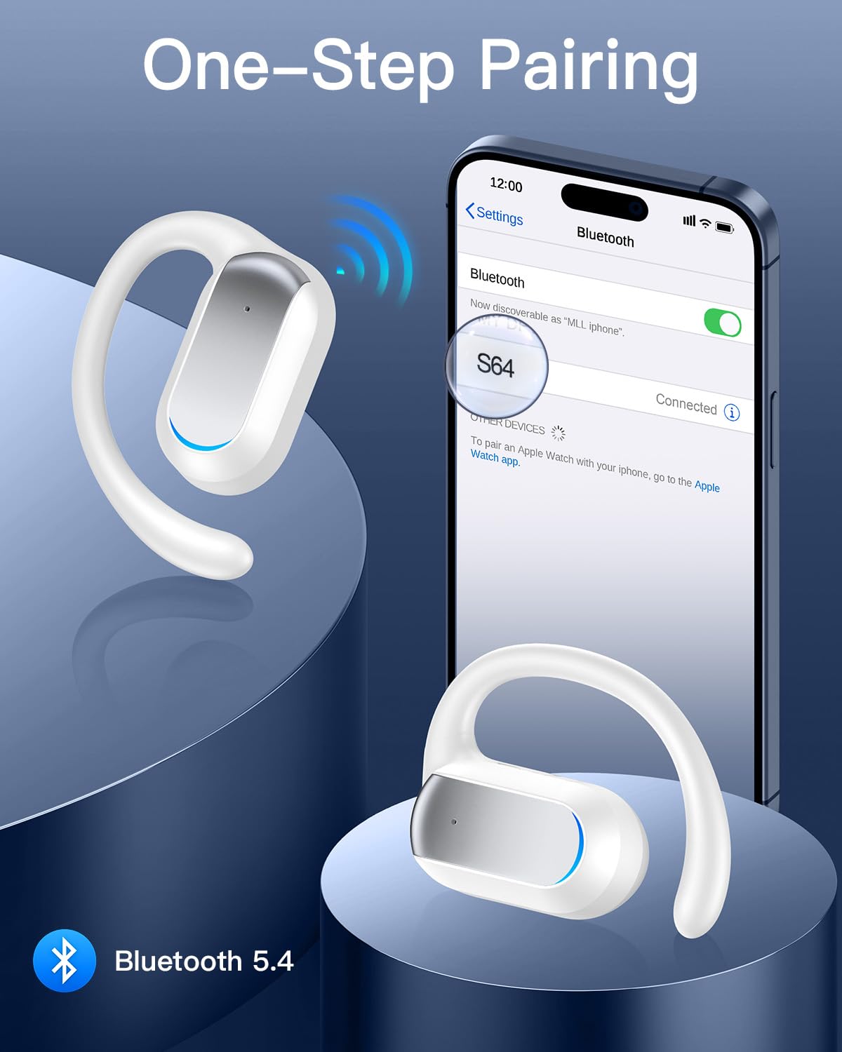 Foto 4 pulgar | Auriculares Abiertos Tagry S64 Bluetooth 5.4 48 Horas  Color Blanco - Venta Internacional.