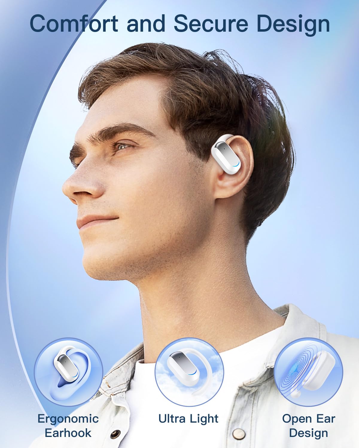 Foto 5 pulgar | Auriculares Abiertos Tagry S64 Bluetooth 5.4 48 Horas  Color Blanco - Venta Internacional.