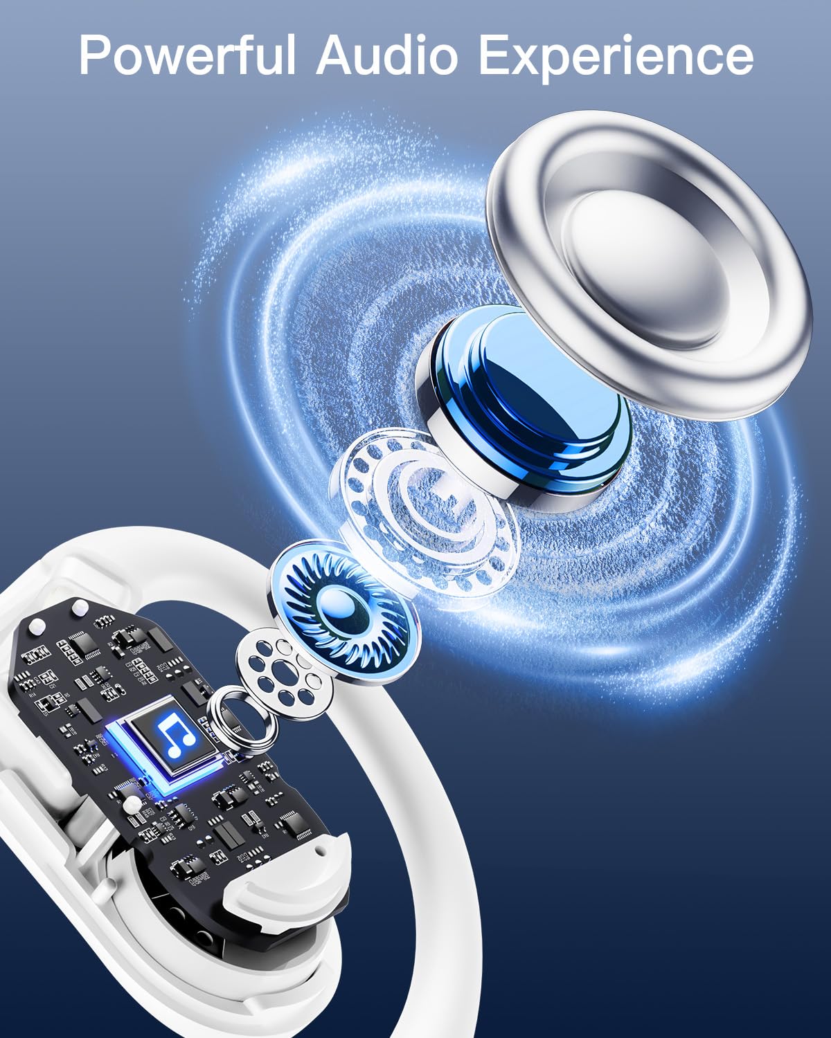 Foto 6 pulgar | Auriculares Abiertos Tagry S64 Bluetooth 5.4 48 Horas  Color Blanco - Venta Internacional.