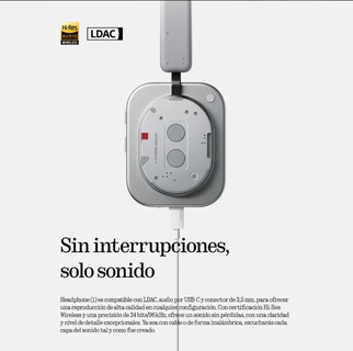 Foto 4 | Headphone Nothing (1) Versión Intl Blanca Con Funda Y Cable