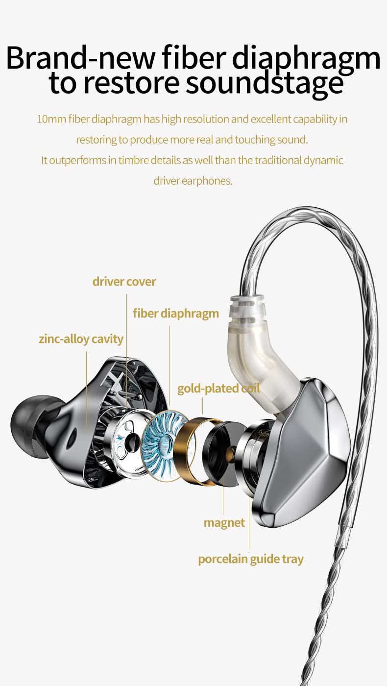 Foto 3 | Auriculares Con Cable Keephifi Blon Bl07 Hifi Con Micrófono Plateados - Venta Internacional.