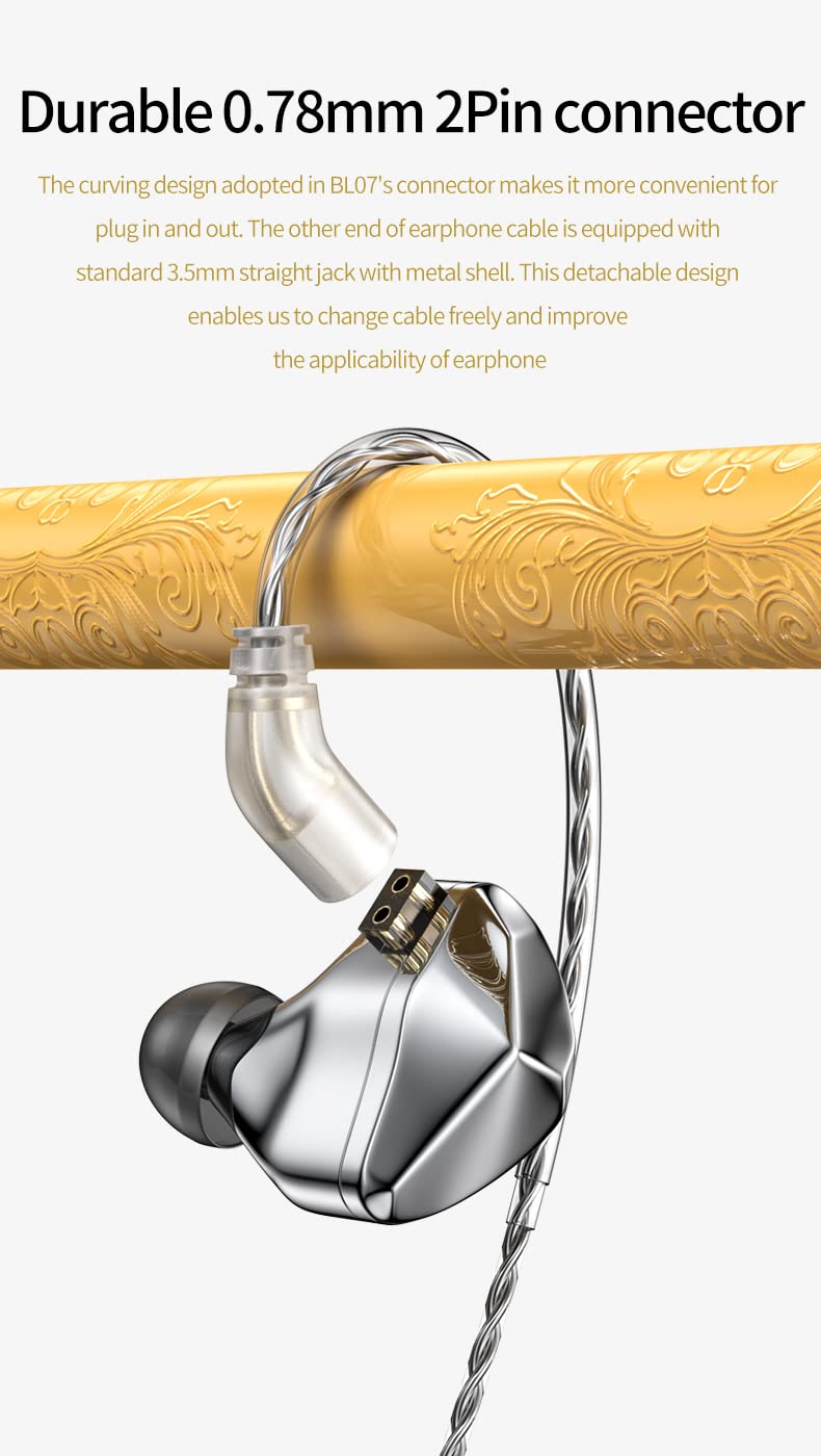 Foto 4 | Auriculares Con Cable Keephifi Blon Bl07 Hifi Con Micrófono Plateados - Venta Internacional.