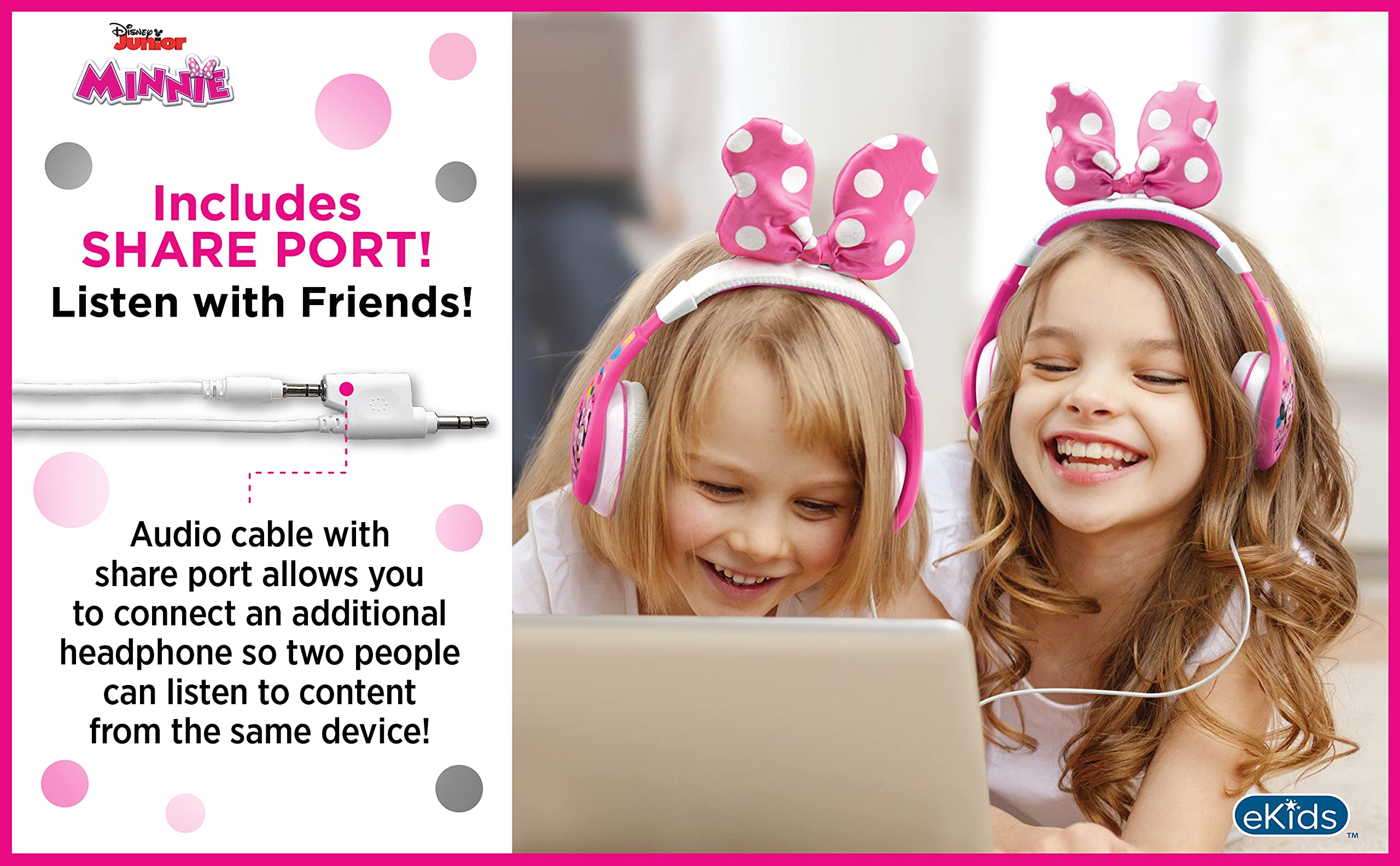 Foto 6 pulgar | Auriculares Ekids Minnie Mouse Con Cable Para Niños Con Limitador De Volumen - Venta Internacional.
