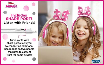 Foto 5 | Auriculares Ekids Minnie Mouse Con Cable Para Niños Con Limitador De Volumen - Venta Internacional.