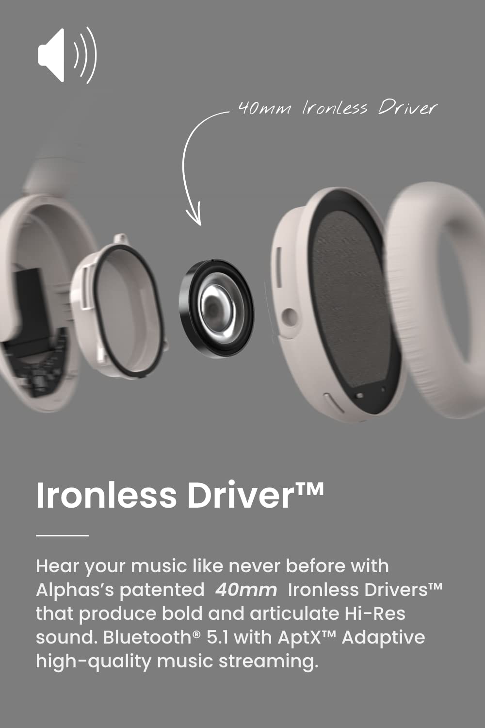 Foto 3 | Auriculares Bluetooth Cleer Audio Alpha Adaptive Stone - Venta Internacional.