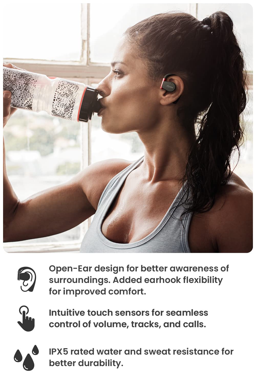Foto 4 pulgar | Auricular Inalámbrico Cleer Audio Arc Ii Sport Bluetooth 5.3 Negro - Venta Internacional.