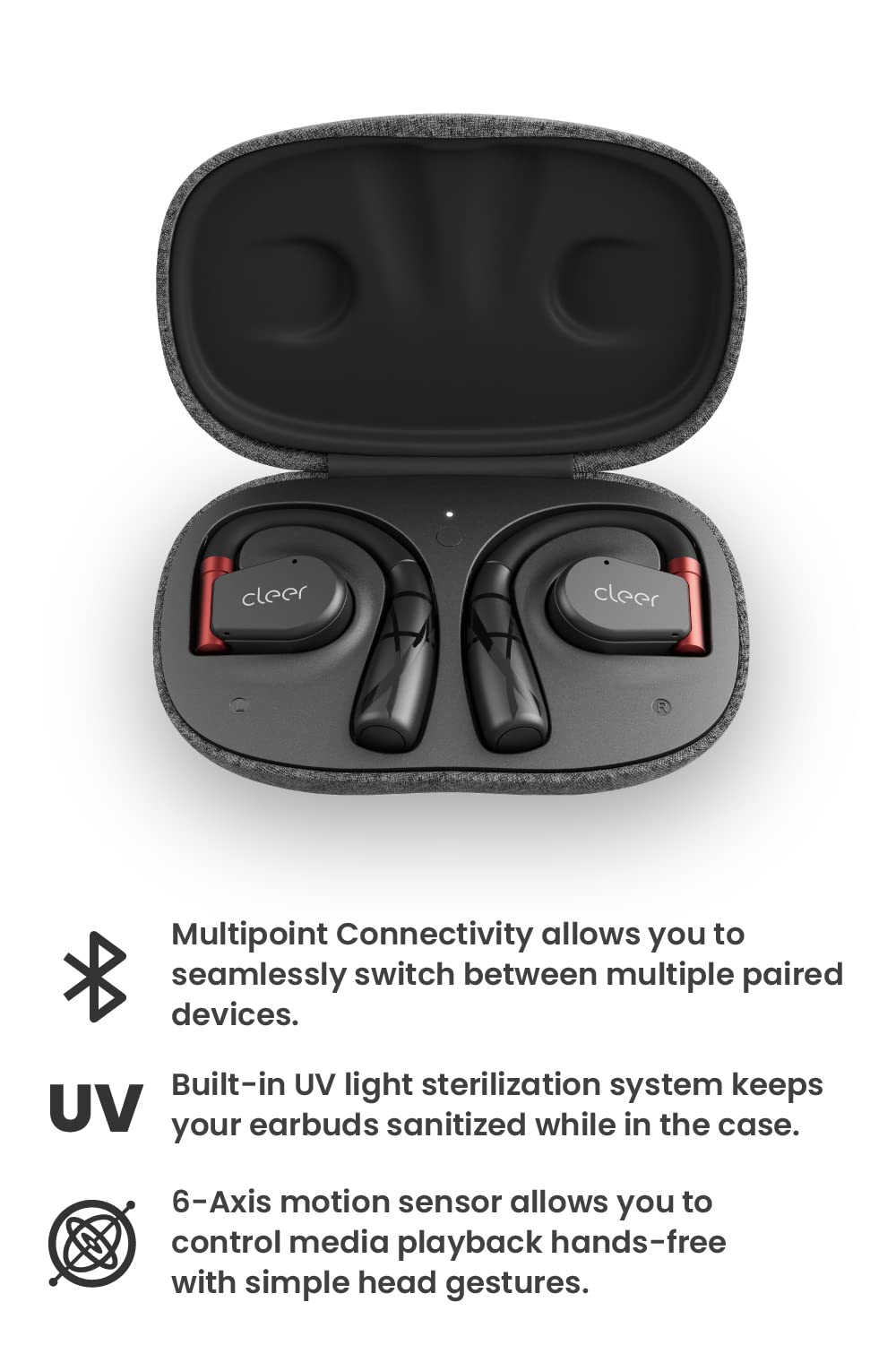 Foto 6 pulgar | Auricular Inalámbrico Cleer Audio Arc Ii Sport Bluetooth 5.3 Negro - Venta Internacional.