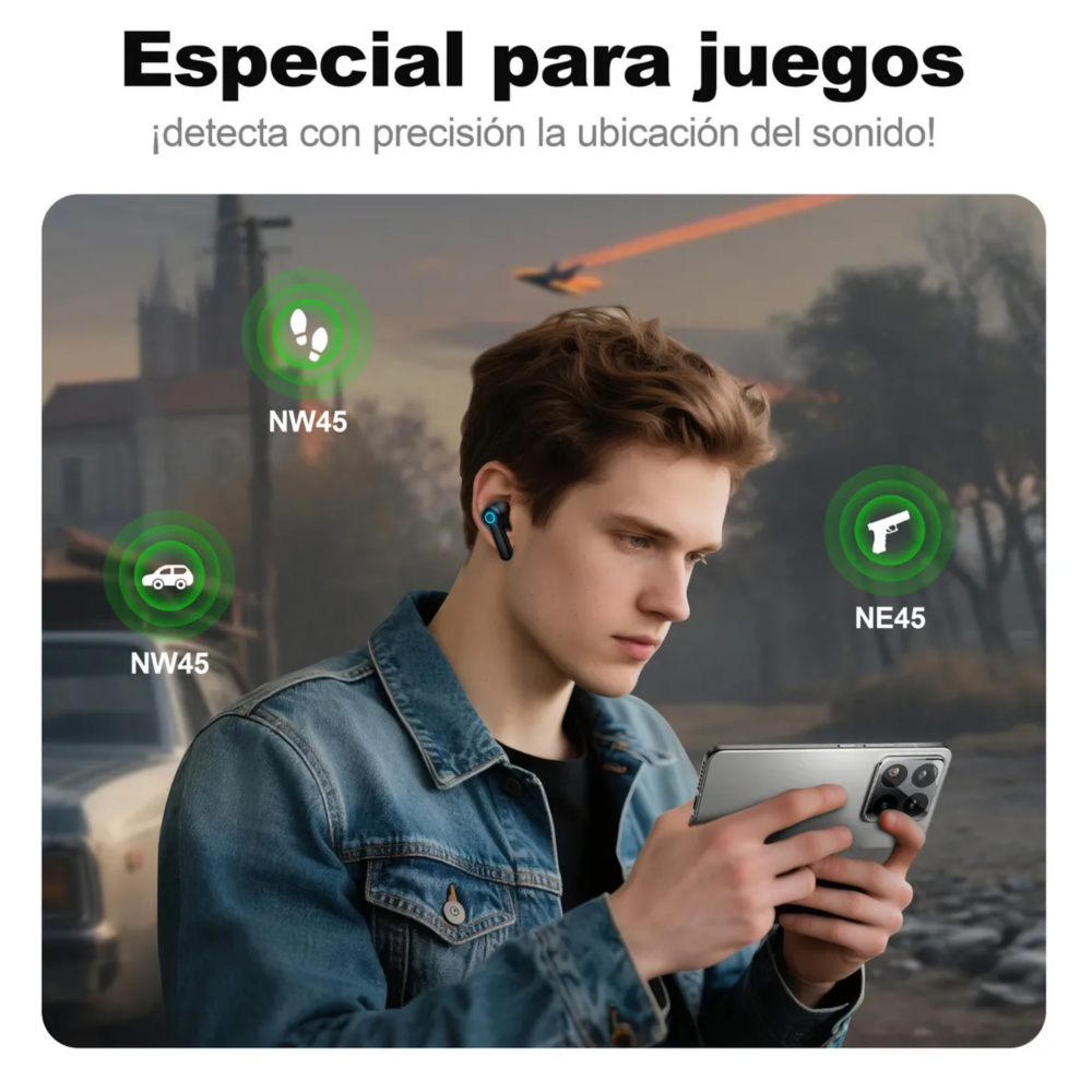 Foto 5 pulgar | Audífonos Bluetooth Gamer Inalámbricos Belug  Negro