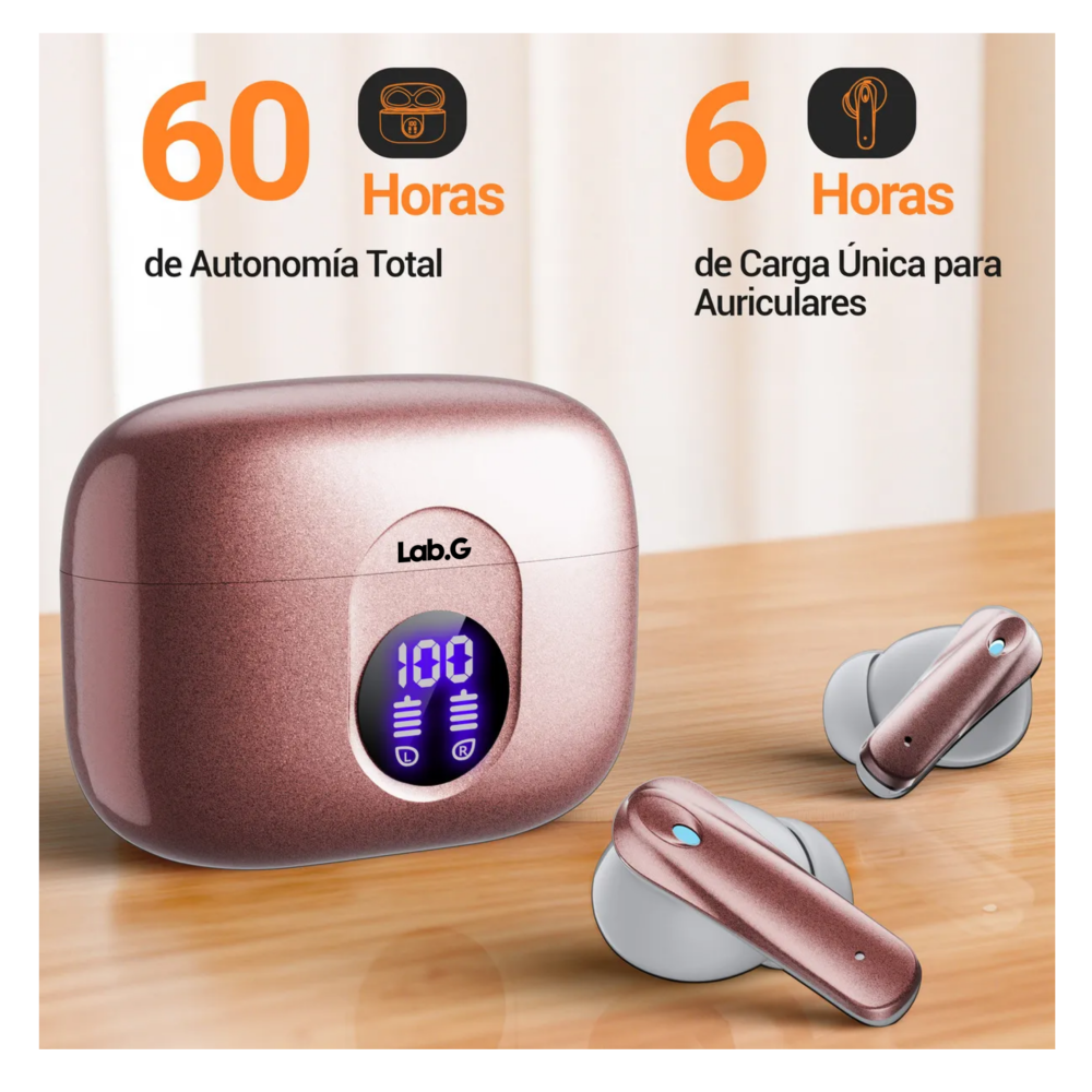 Foto 4 pulgar | Audífonos Inalámbricos Bluetooth In Ear Lab.g   Rosa