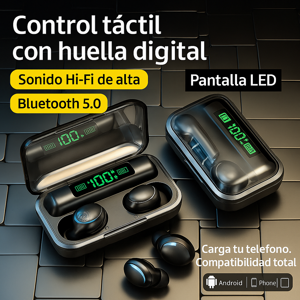 Foto 6 pulgar | Audífonos Inalámbricos In-Ear Pro 5 Piezas con Cancelación de Ruido, Sonido HD y Estuche Power Bank