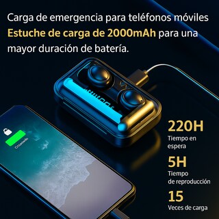 Foto 7 | Audífonos Inalámbricos In-Ear Pro 5 Piezas con Cancelación de Ruido, Sonido HD y Estuche Power Bank