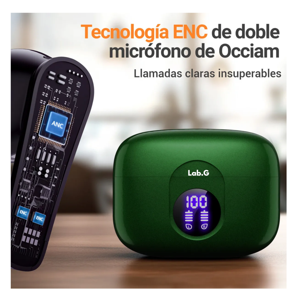 Foto 5 pulgar | Audífonos Inalámbricos Bluetooth Ears  Lab.g  Verde