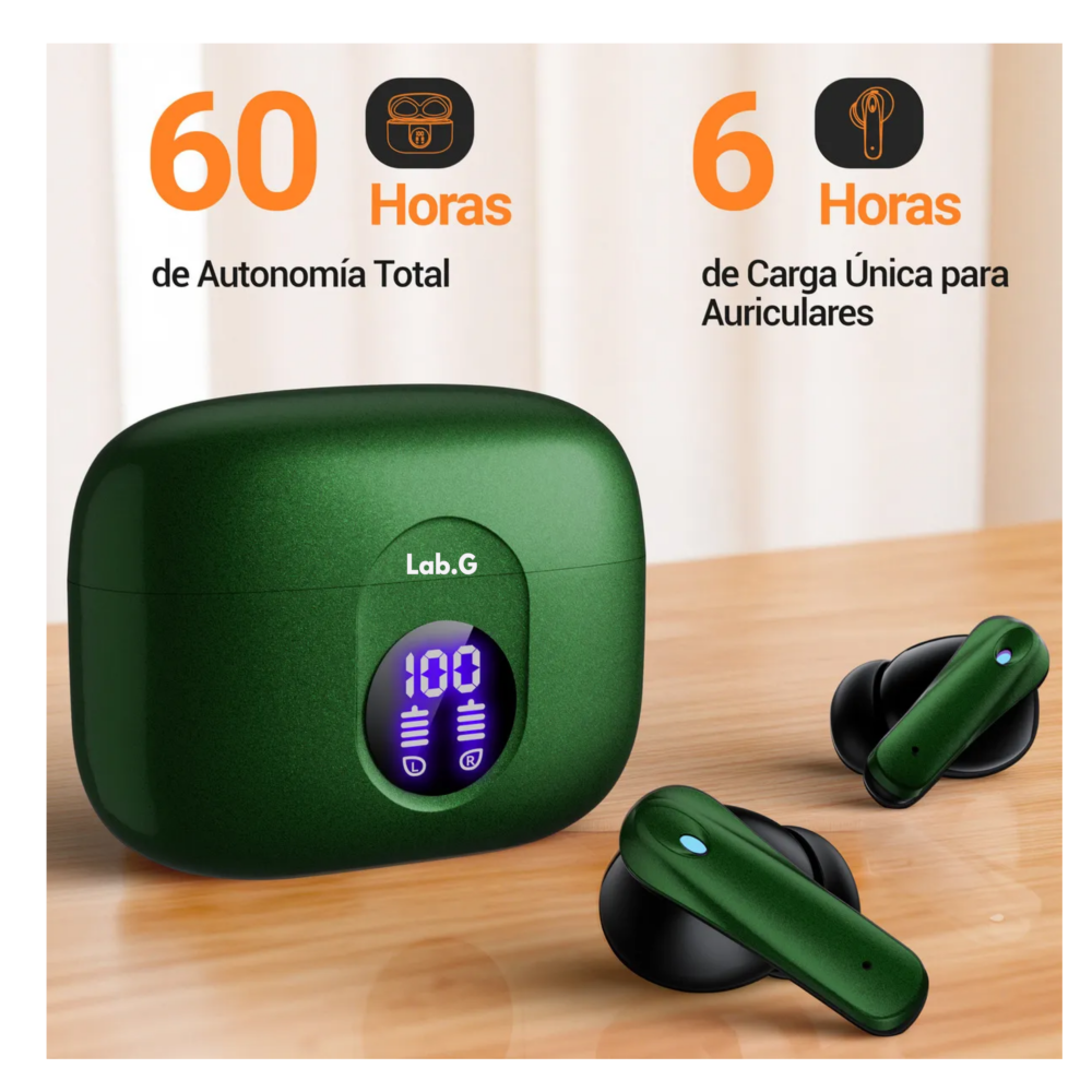 Foto 5 | Audífonos Inalámbricos Bluetooth Ears  Lab.g  Verde
