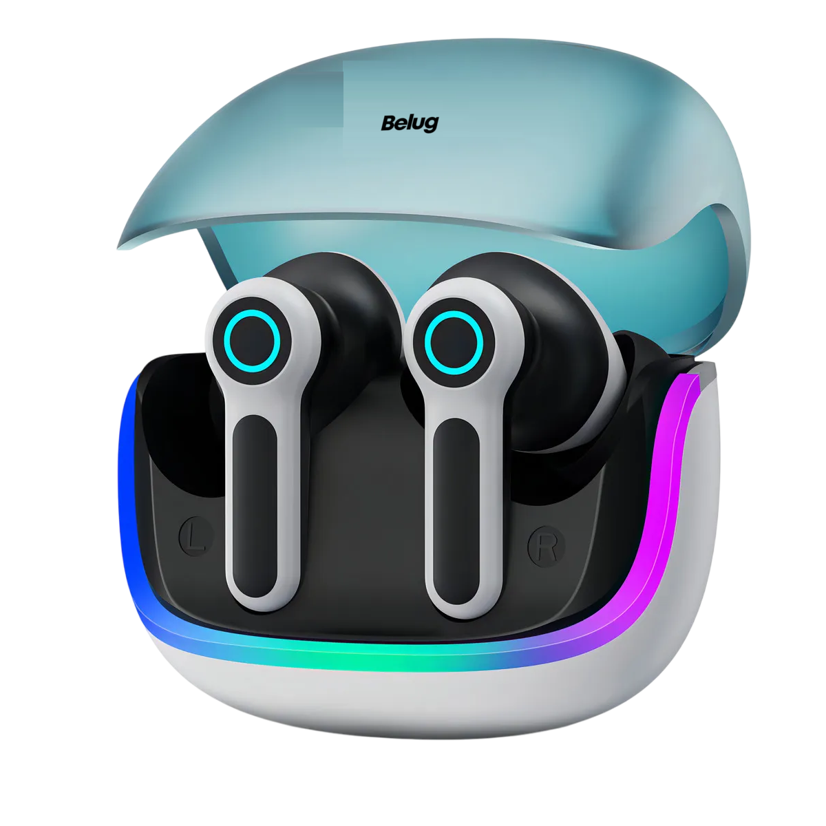 Foto 2 pulgar | Audífonos Belug  Bluetooth Gamer Inalámbricos Azul Negro