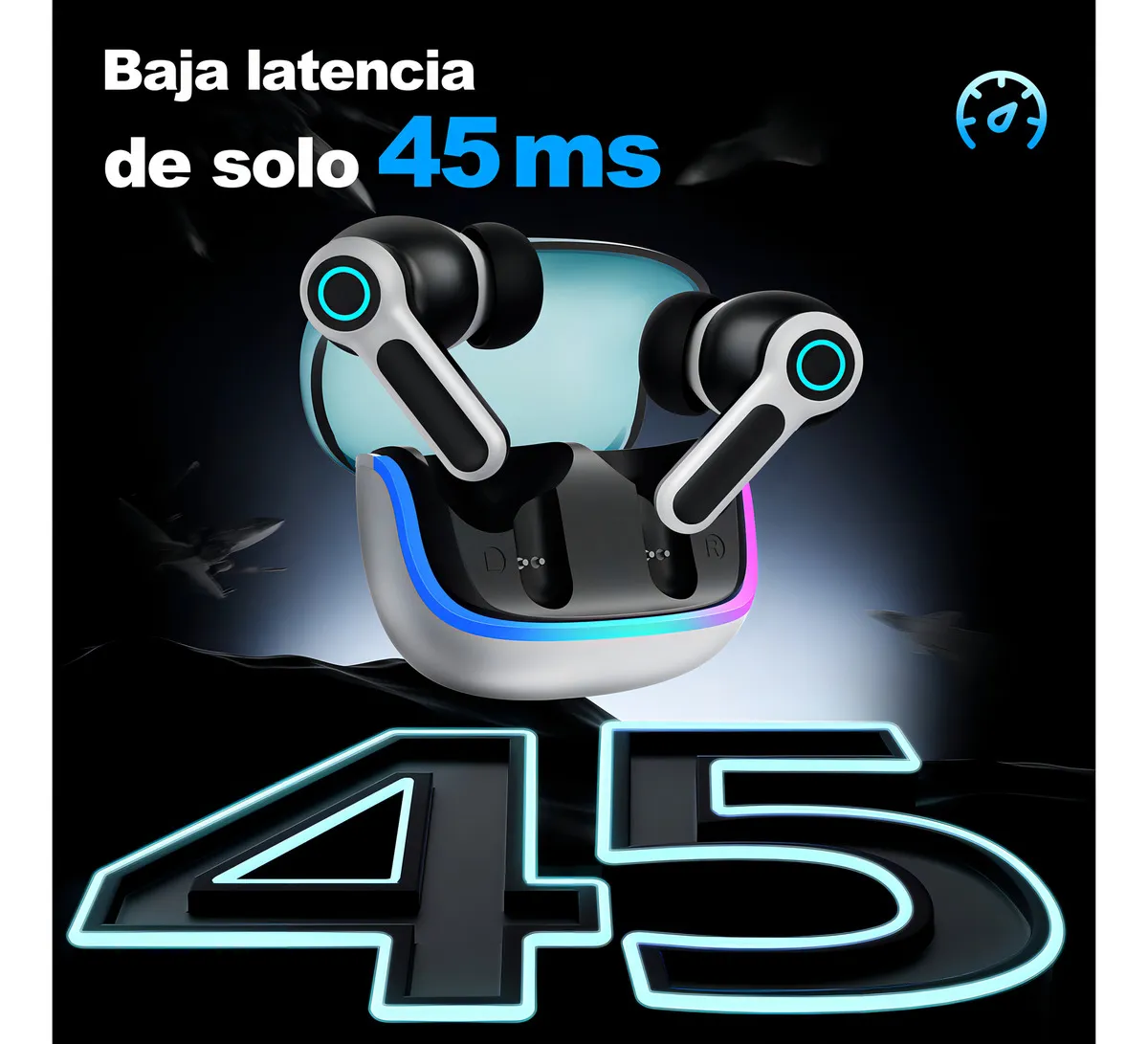Foto 3 pulgar | Audífonos Belug  Bluetooth Gamer Inalámbricos Azul Negro