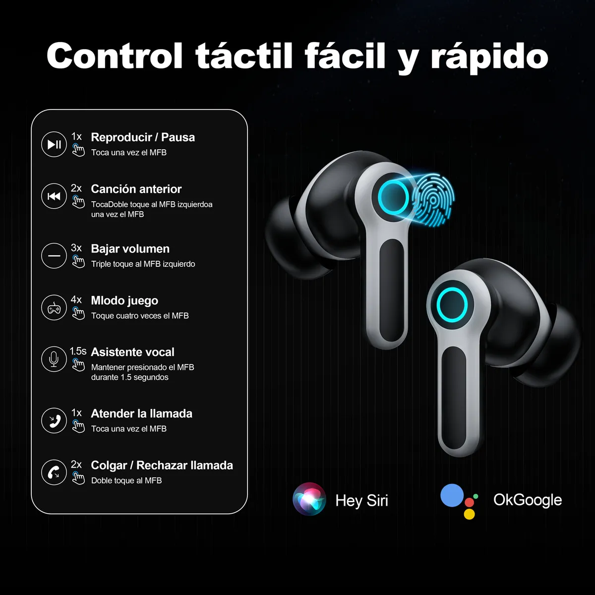 Foto 6 pulgar | Audífonos Belug  Bluetooth Gamer Inalámbricos Azul Negro