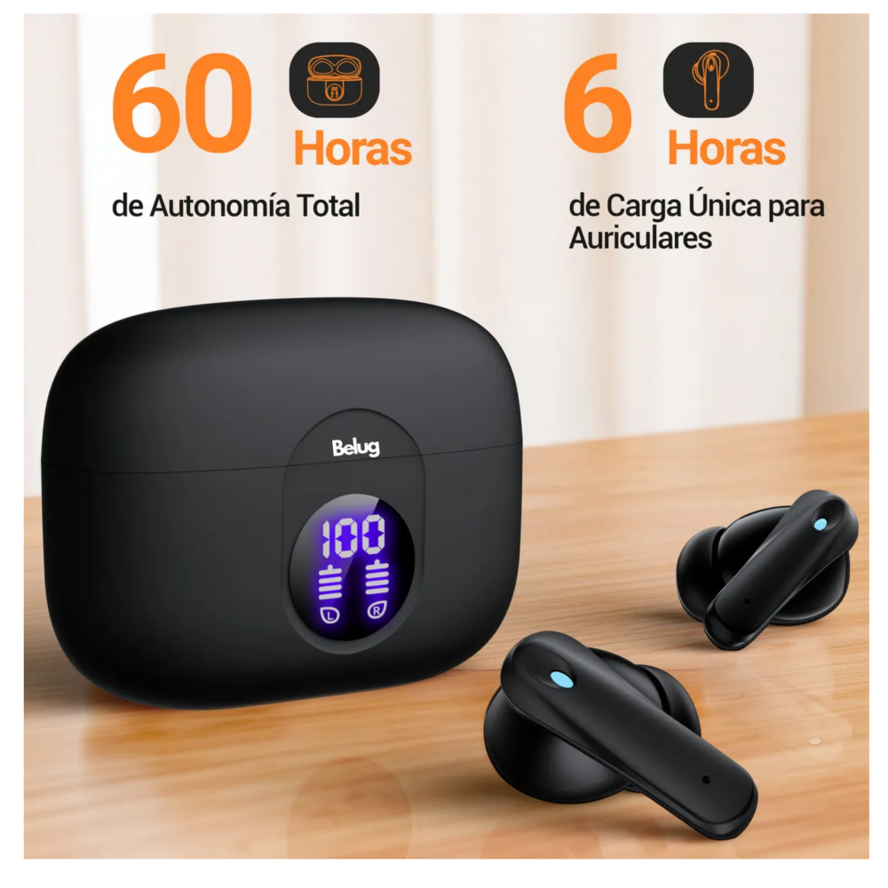 Foto 3 pulgar | Audífonos Inalámbricos Bluetooth Ears Belug  Negro