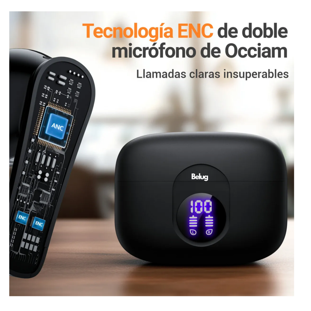 Foto 4 pulgar | Audífonos Inalámbricos Bluetooth Ears Belug  Negro