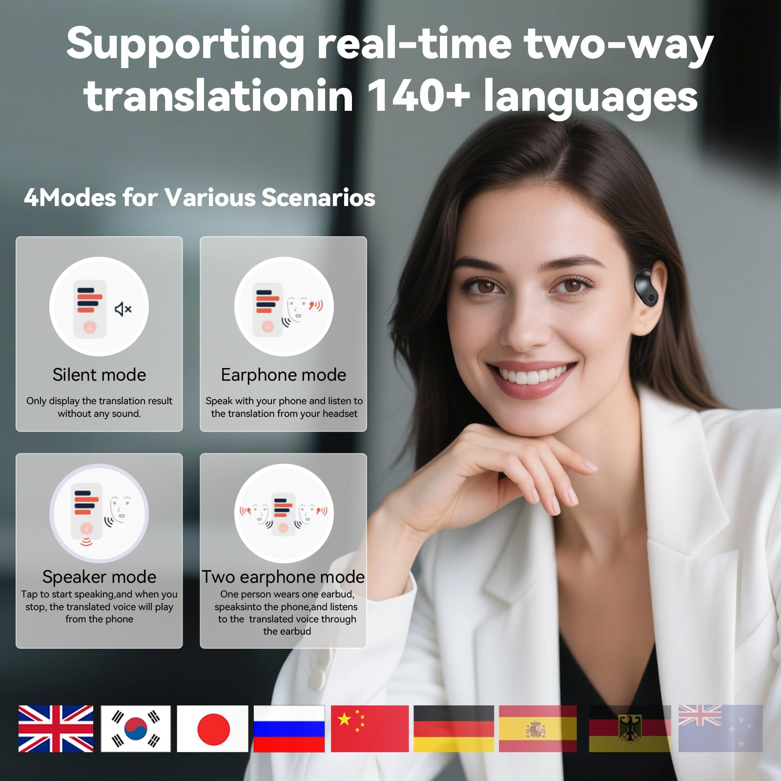 Foto 5 | Auriculares De Traducción Xmenha Ai Real Time 144 Idiomas - Venta Internacional.