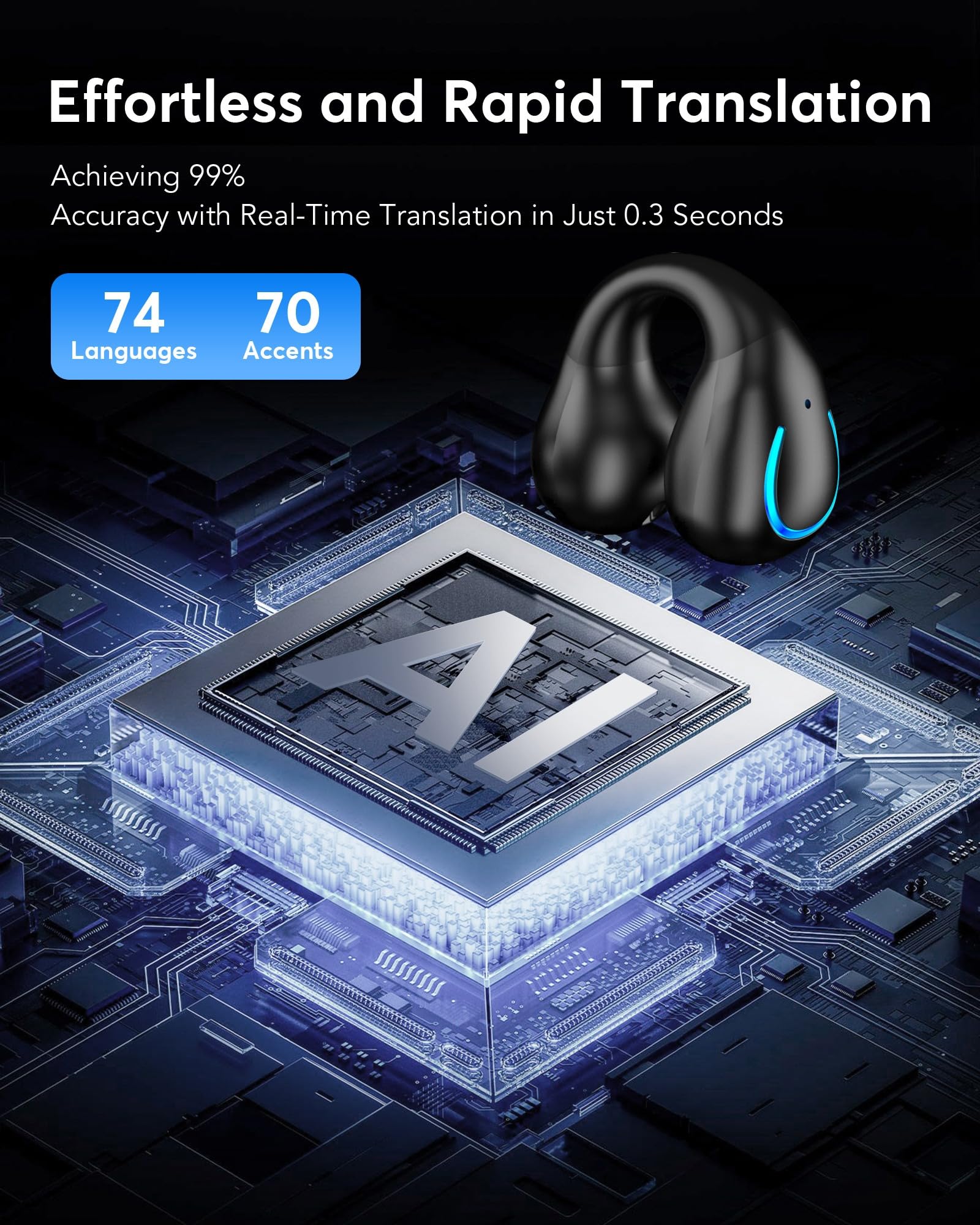 Foto 3 pulgar | Auriculares De Traducción Boytond Ai En Tiempo Real  144 Idiomas  60 H - Venta Internacional.