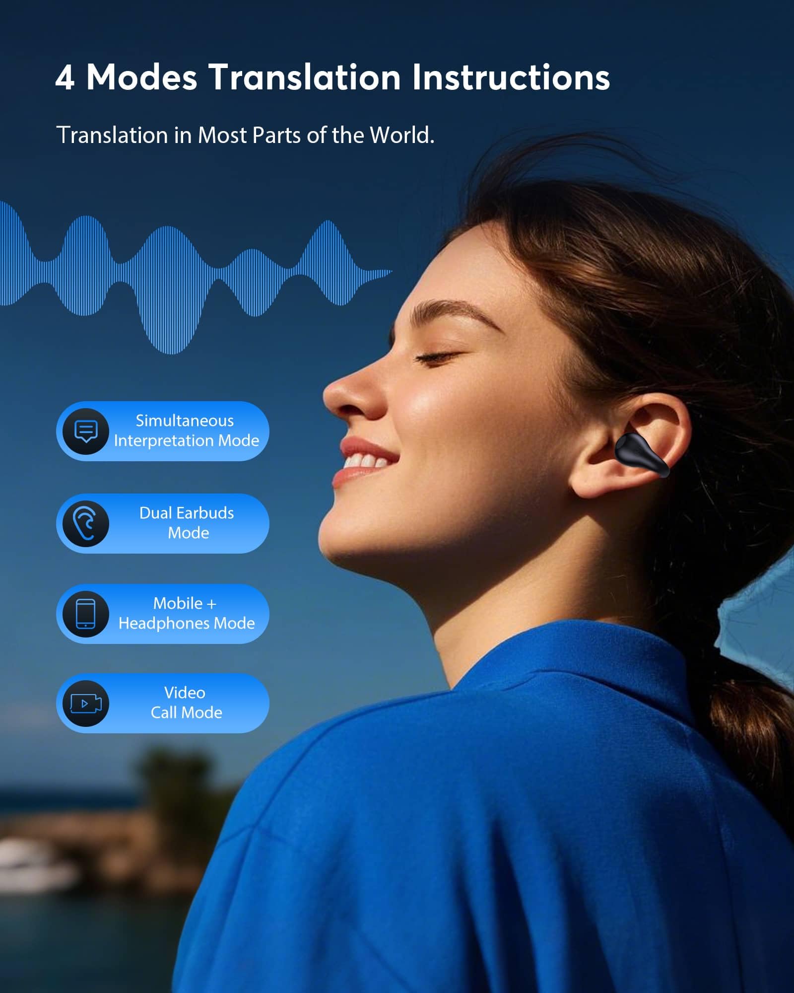 Foto 4 pulgar | Auriculares De Traducción Boytond Ai En Tiempo Real  144 Idiomas  60 H - Venta Internacional.