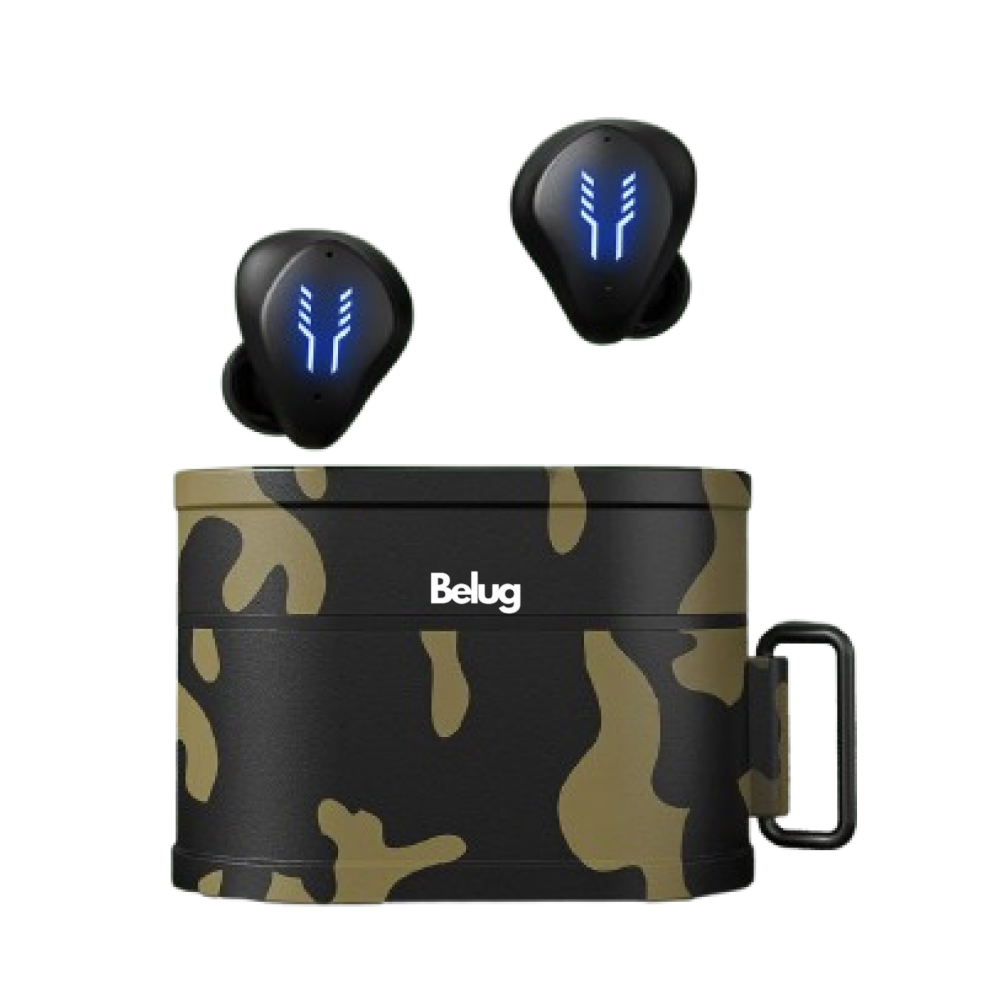 Foto 2 pulgar | Audífonos Bluetooth Deportivos Belug  Camuflaje Verde