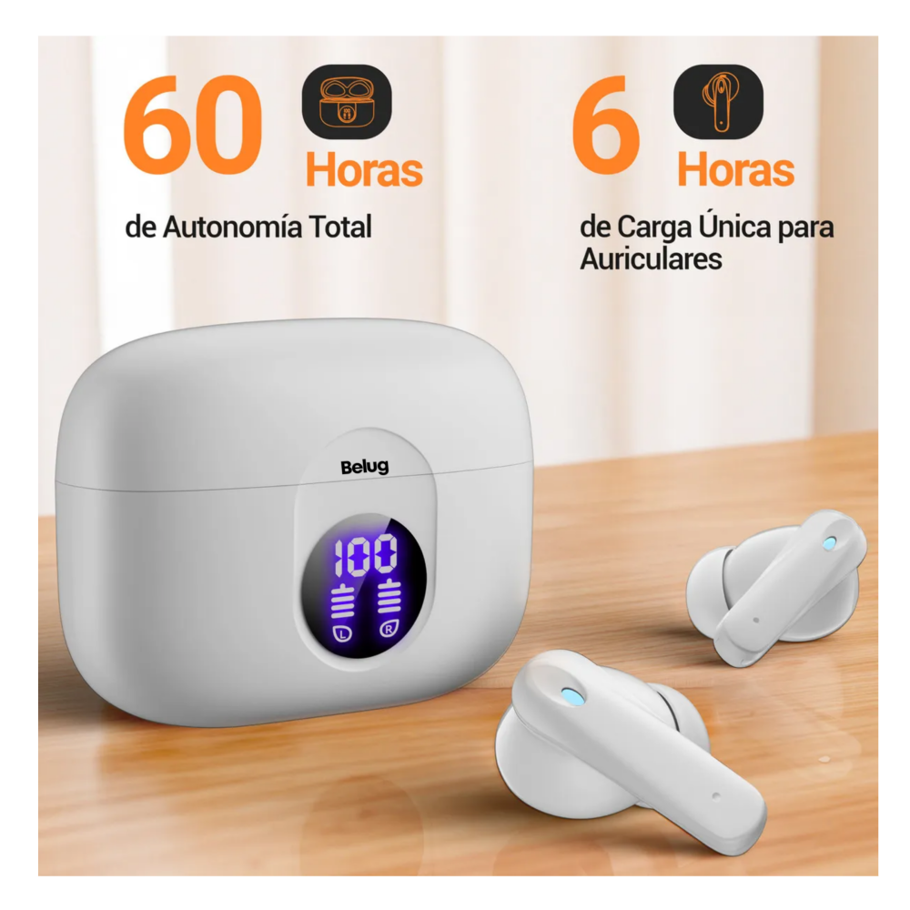 Foto 2 | Audífonos Inalámbricos Bluetooth Ears Belug  Blanco