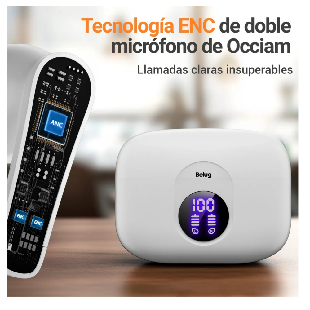 Foto 3 | Audífonos Inalámbricos Bluetooth Ears Belug  Blanco