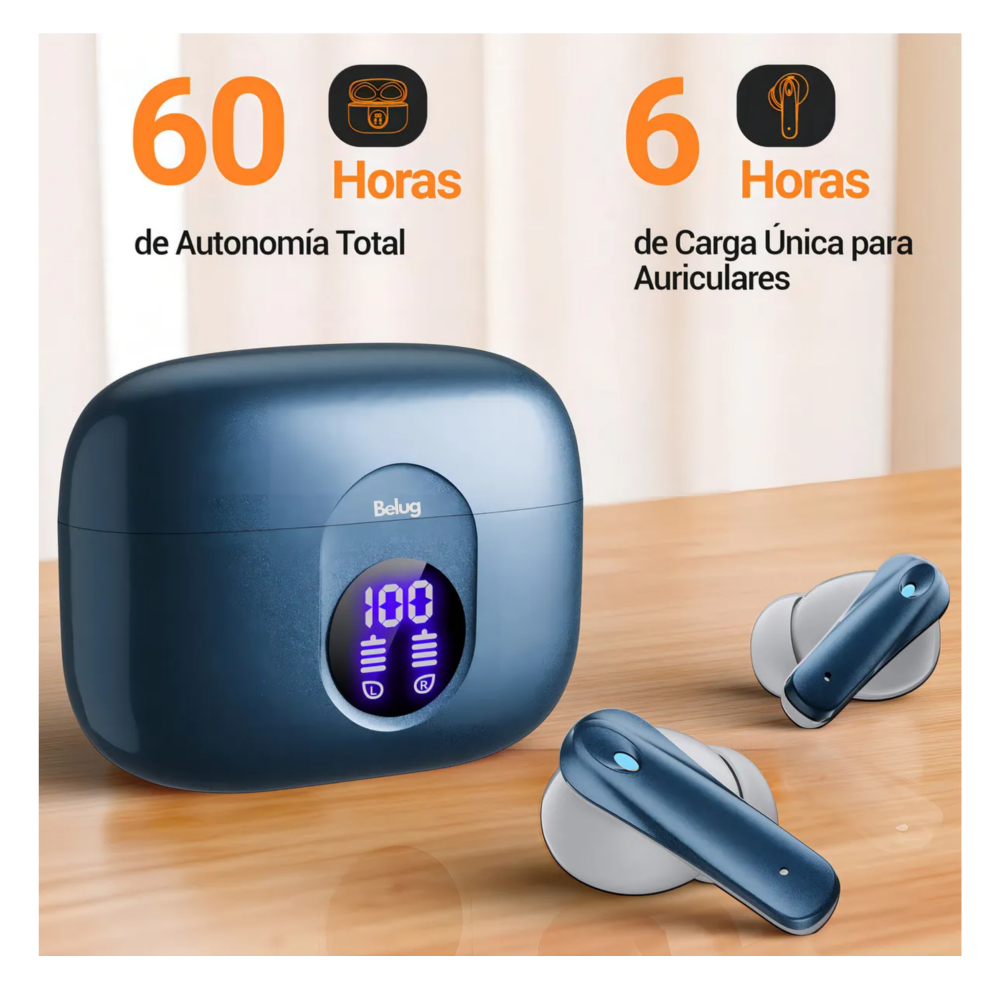 Foto 4 pulgar | Audífonos Inalámbricos Bluetooth Ears Belug  Azul Claro