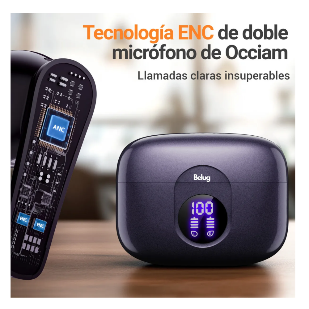 Foto 4 pulgar | Audífonos Inalámbricos Bluetooth Ears Belug   Violeta