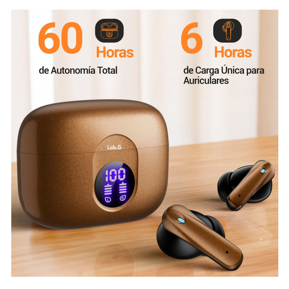 Foto 3 pulgar | Audífonos Inalámbricos Bluetooth Ears Lab.g  Café Oscuro