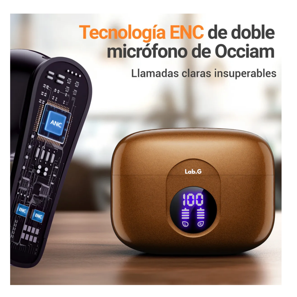 Foto 4 pulgar | Audífonos Inalámbricos Bluetooth Ears Lab.g  Café Oscuro