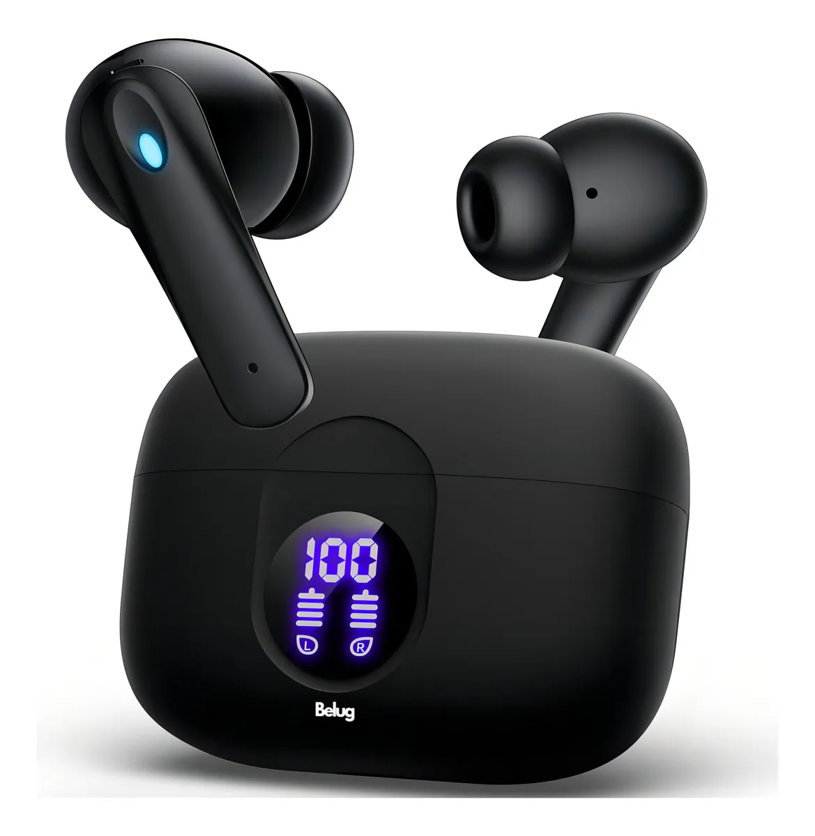 Foto 2 pulgar | Audífonos Belug  Inalámbricos Bluetooth Negros