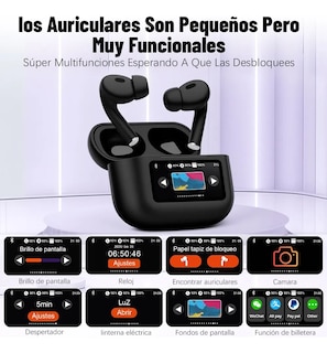 Foto 4 | Smart Pantalla Audífonos Belug Bluetooth 5.4 Anc Auriculares Negros
