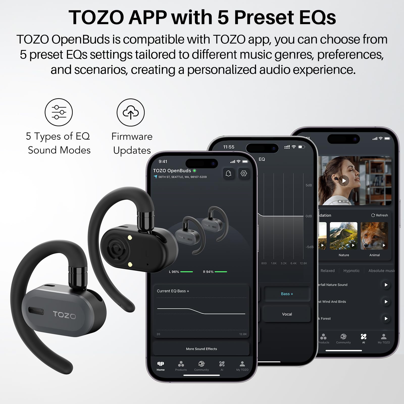 Foto 7 pulgar | Auriculares Inalámbricos Tozo O2 True Open Ear Bluetooth 5.3 - Venta Internacional.