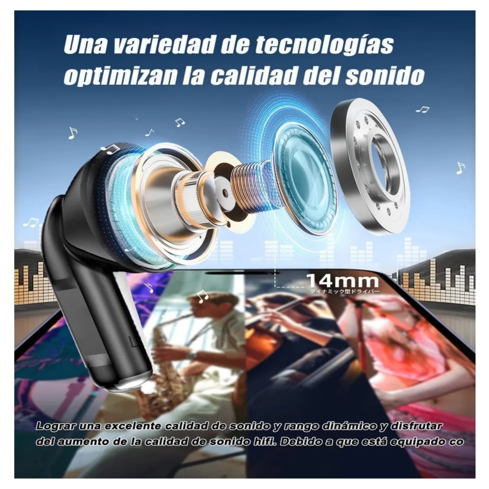 Foto 6 pulgar | ''audífonos Inalámbricos Lab.g Con Pantalla Inteligente Negros ''