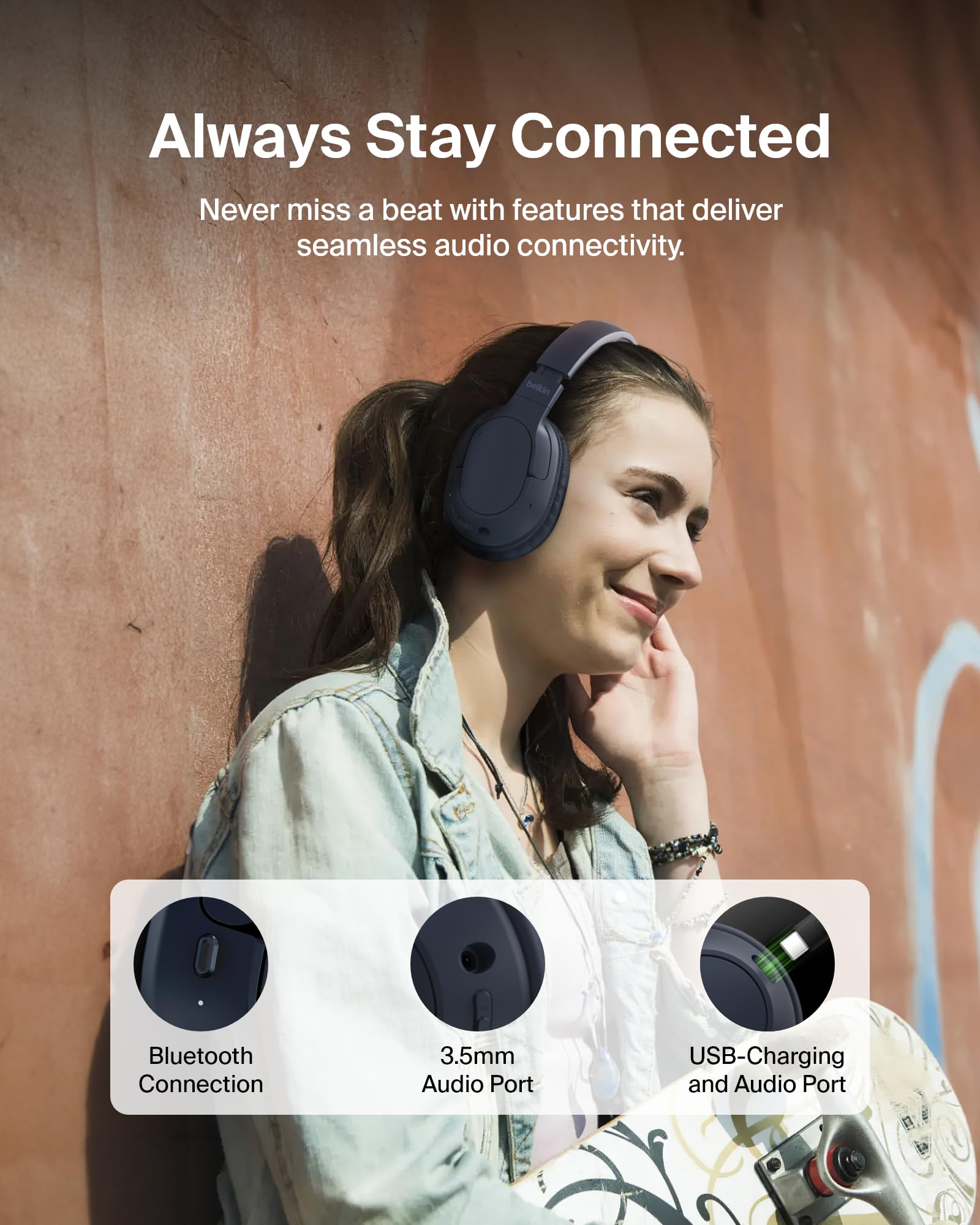 Foto 6 pulgar | Auriculares Supraaurales Bluetooth Belkin Soundform Surround - Venta Internacional.